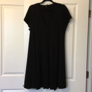 Plus size little black jersey knit dress